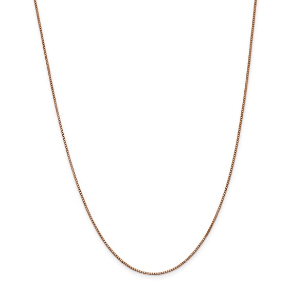 14k Rose Gold 1.0 mm Box Link Chain Necklace - 18 in. 14k Rose Gold 1.0 mm Box Link Chain Necklace - 18 in.